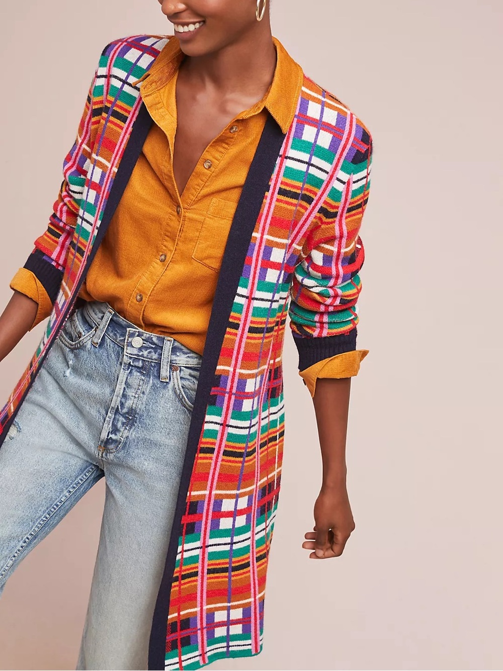 Anthropologie Williston Plaid Cardigan